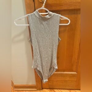 Forever 21 Light Gray Ribbed Bodysuit
